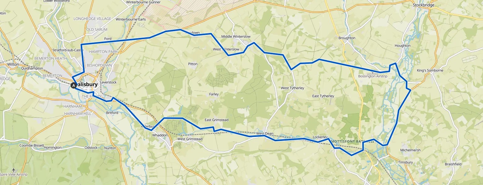 Old Sarum and Mottisfont loop from Salisbury road ride Komoot
